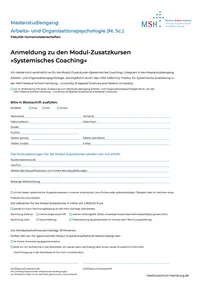 Anmeldung zu den Modul-Zusatzkursen »Systemisches Coaching« zum Herunterladen
