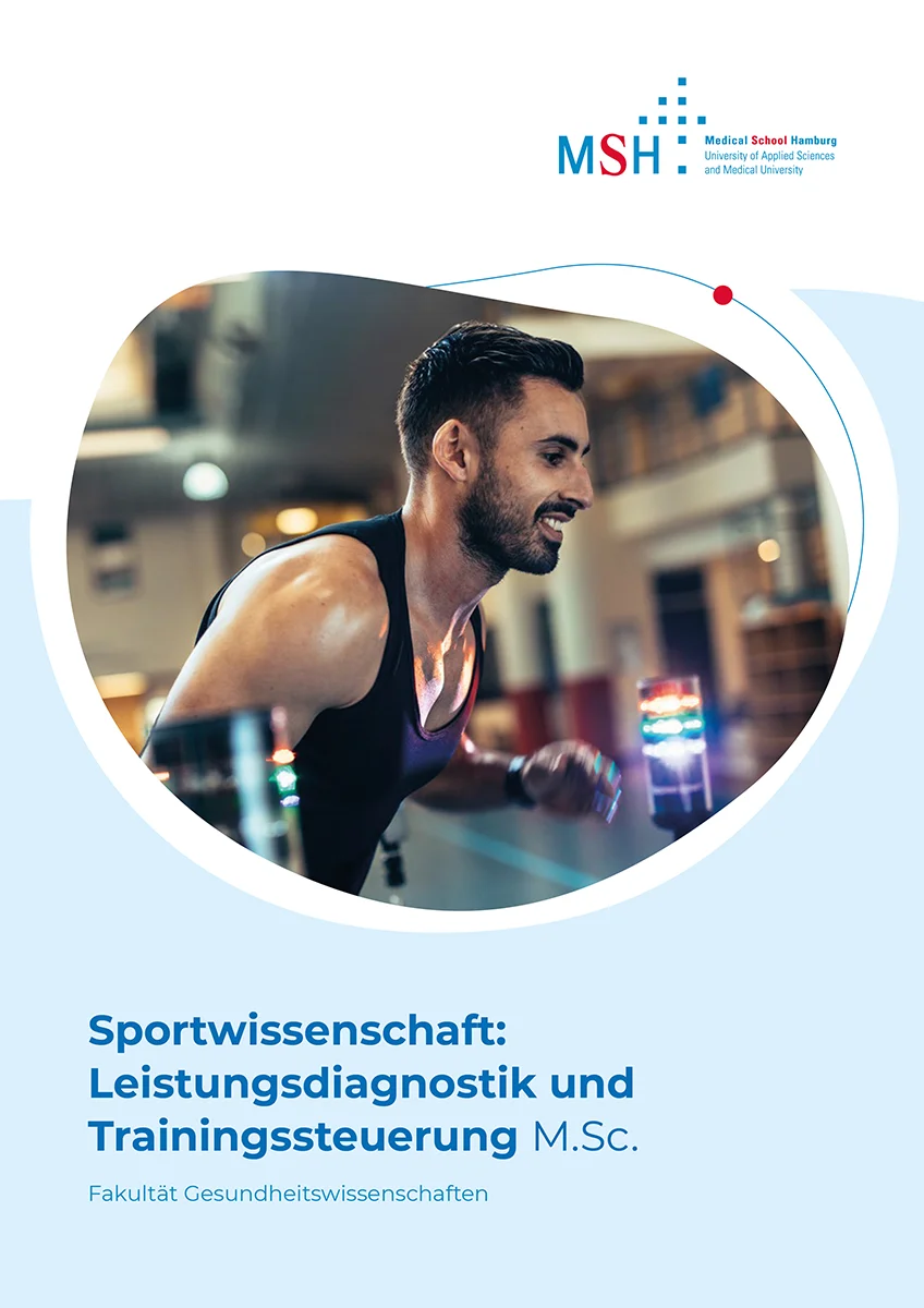 Flyer Master Sportwissenschaft mit dem Schwerpunkt Leistungsdiagnostik und Trainingssteuerung